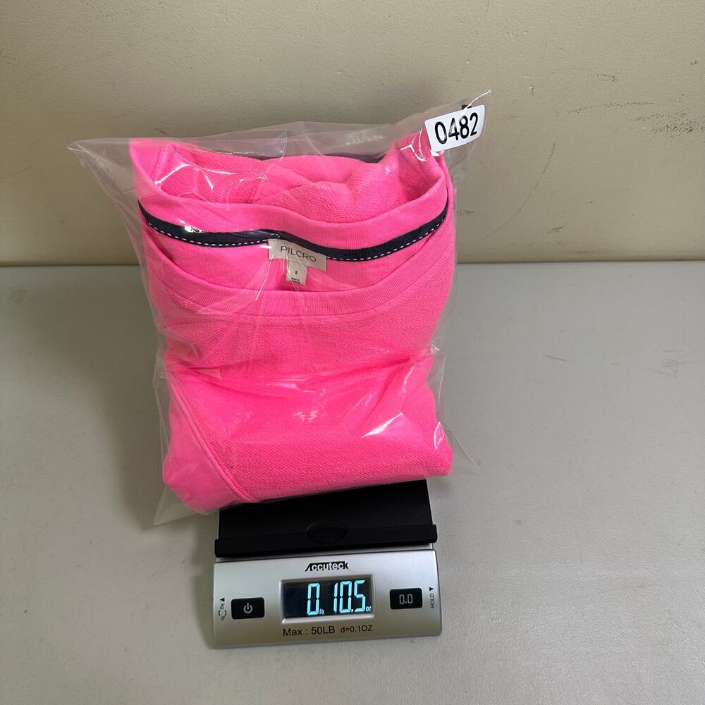 Pilcro Womens Neon Pink Tie Front Sweater Top S Oversized Relaxed Indie Granola - Picture 10 of 10